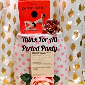 Thinx Period Panty Underwear Womens Large Black Organic Cotton Panties NWT